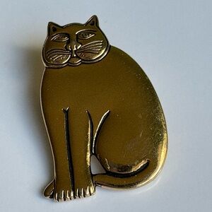 Vintage Laurel Burch Gold Cat Pin